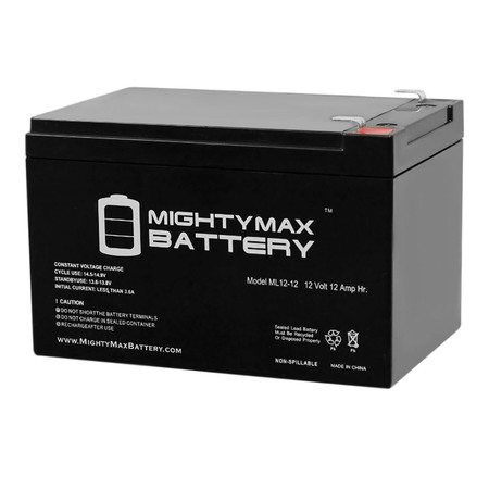 MIGHTY MAX BATTERY ML12-12 - 12V 12AH F2 BATTERY REPLACEMENT for POWER-SONIC PS-12120 F2 ML12-12F22427